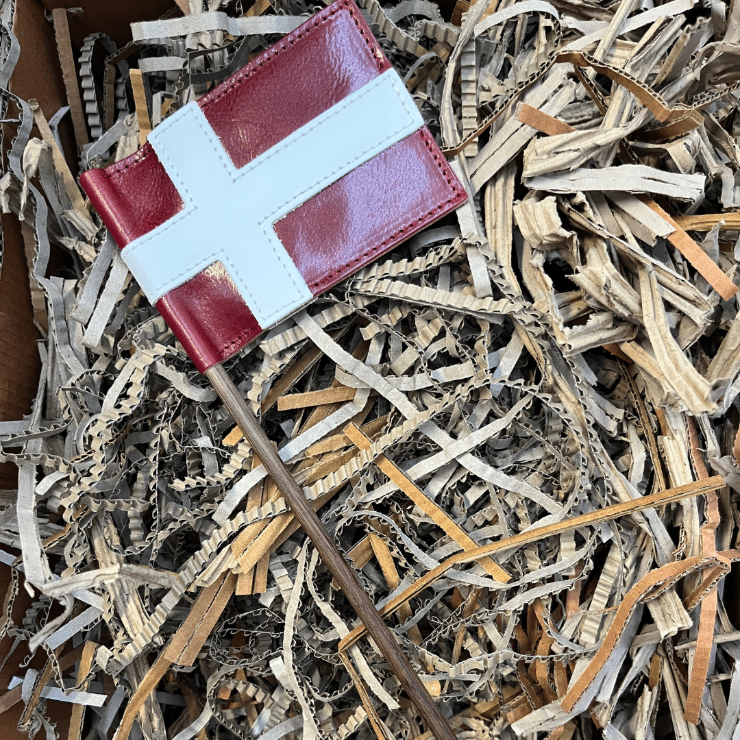Læderflag på pind Røget eg