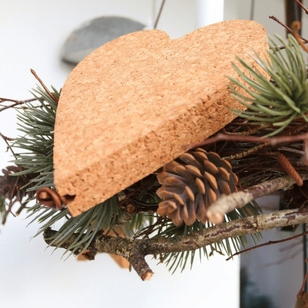Kork hjerte i recycled lys kork